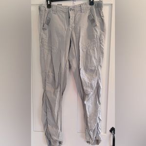 Free People Linen & Cotton Blend Lightweight Cargo Pants Sz 10